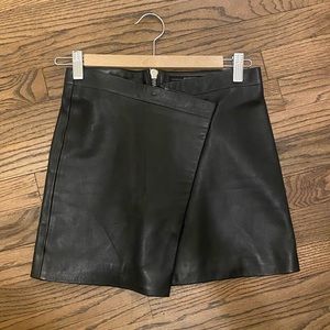 All Saints Black Leather Skirt